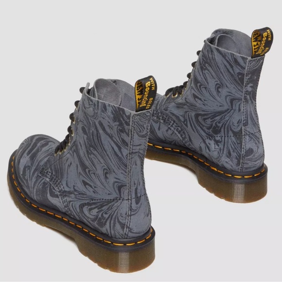 DR. MARTENS 1460 Pascal Marbled Suede Lace Up Boots - Picture 2 of 16